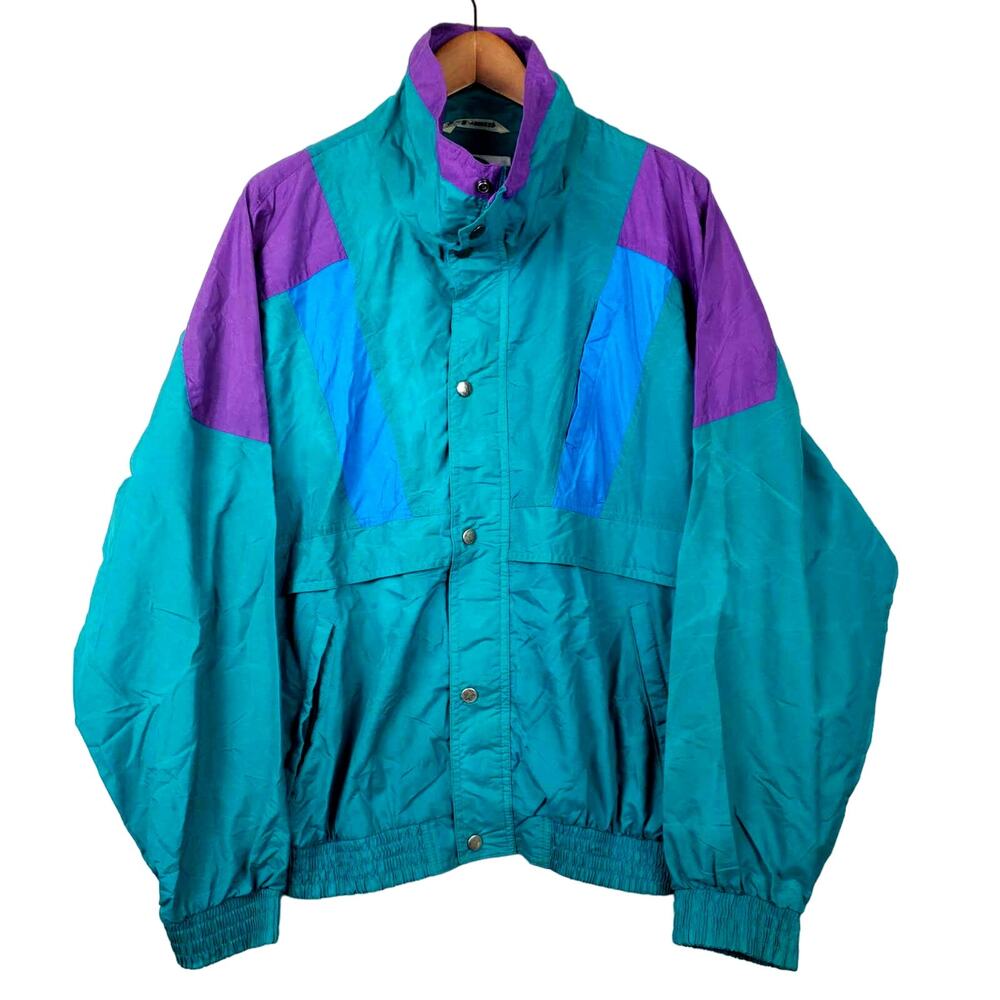 Vintage 90s Avian Windbreaker Jacket Full Zip Colorblock Loud Streetwear Sport M